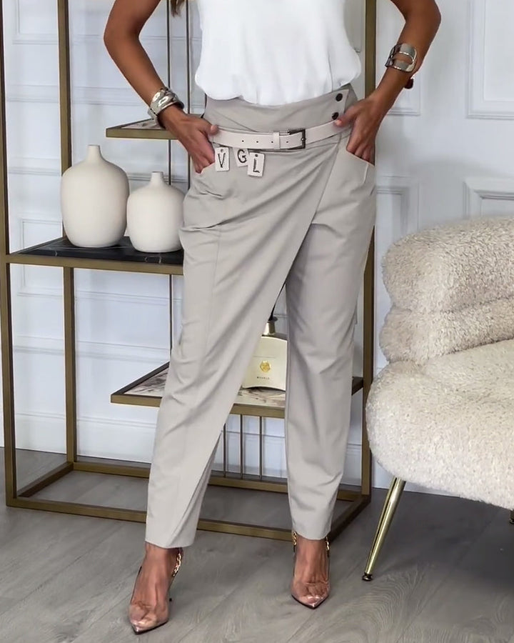 CORA | PATCHWORK TROUSERS WITH BELT