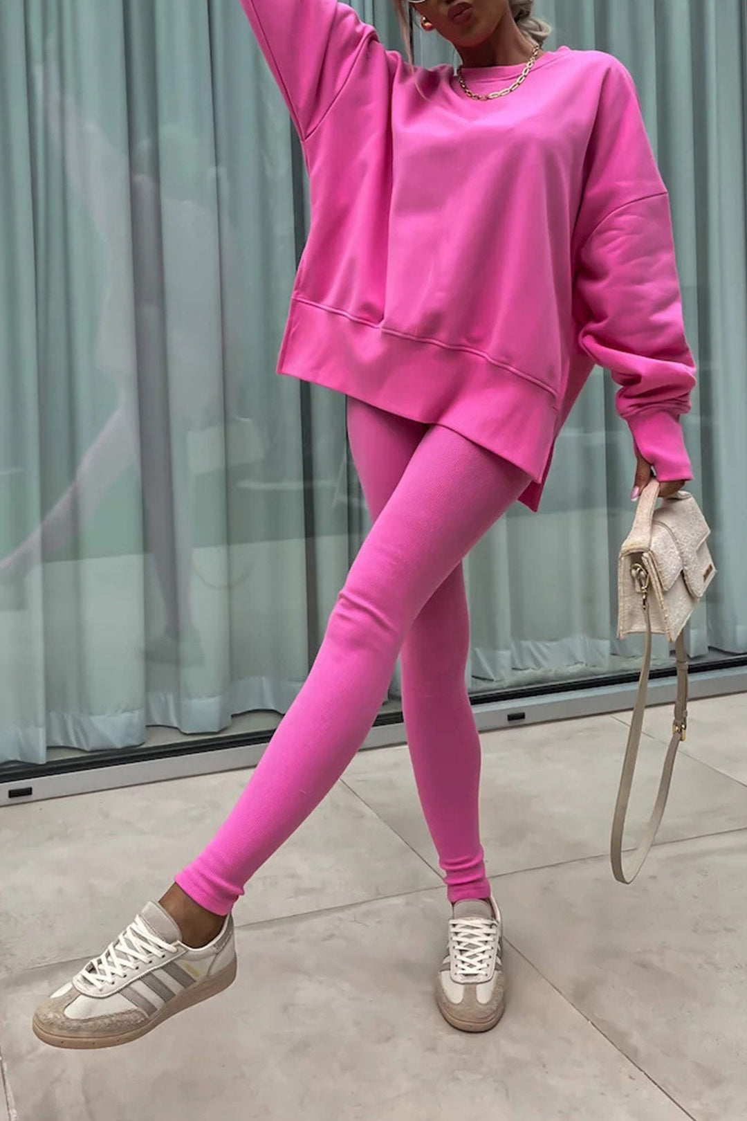 ALICE | CREW NECK SLIT SWEATSHIRT LEGGING SUITS