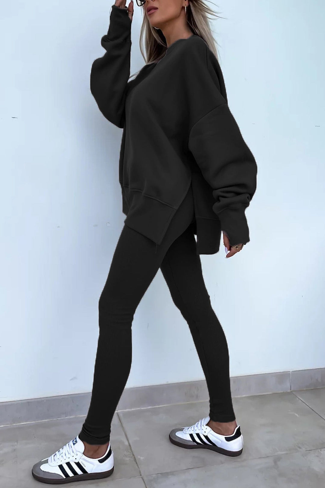 ALICE | CREW NECK SLIT SWEATSHIRT LEGGING SUITS