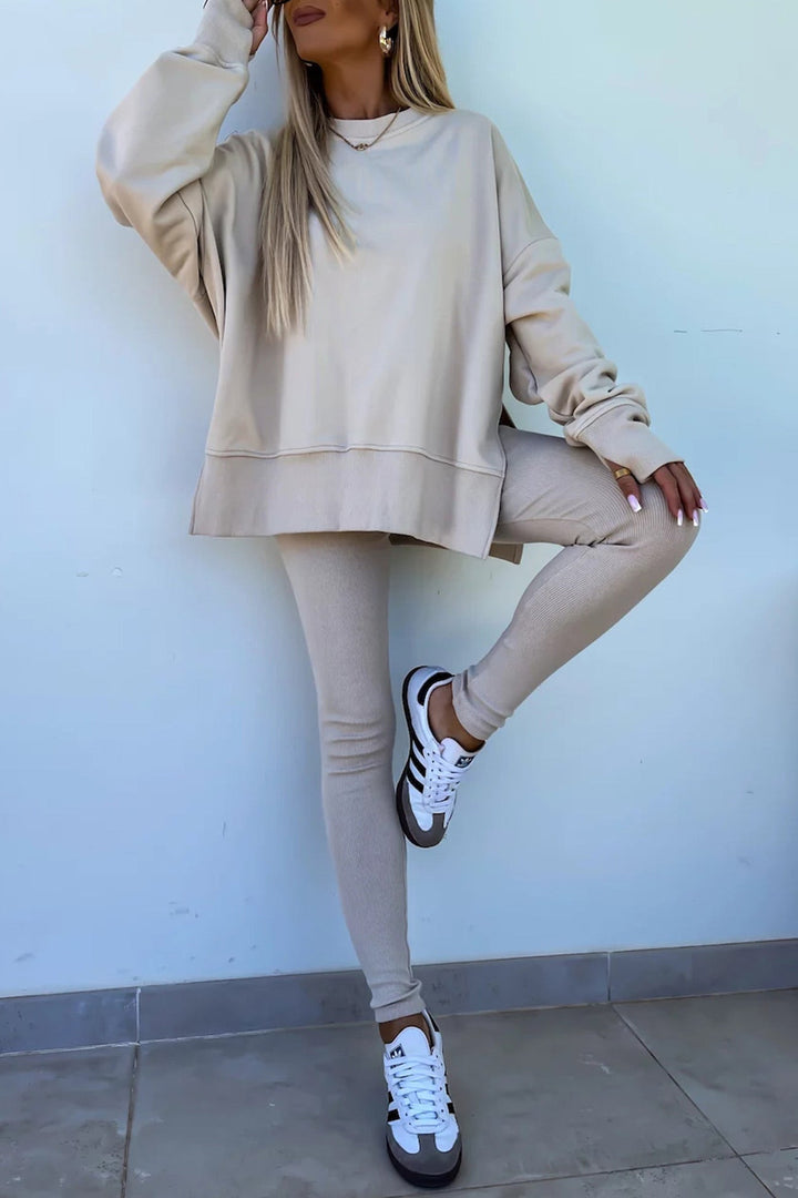 ALICE | CREW NECK SLIT SWEATSHIRT LEGGING SUITS