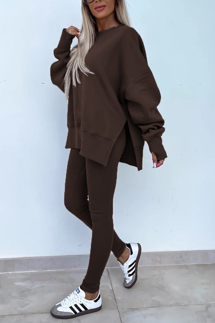 ALICE | CREW NECK SLIT SWEATSHIRT LEGGING SUITS