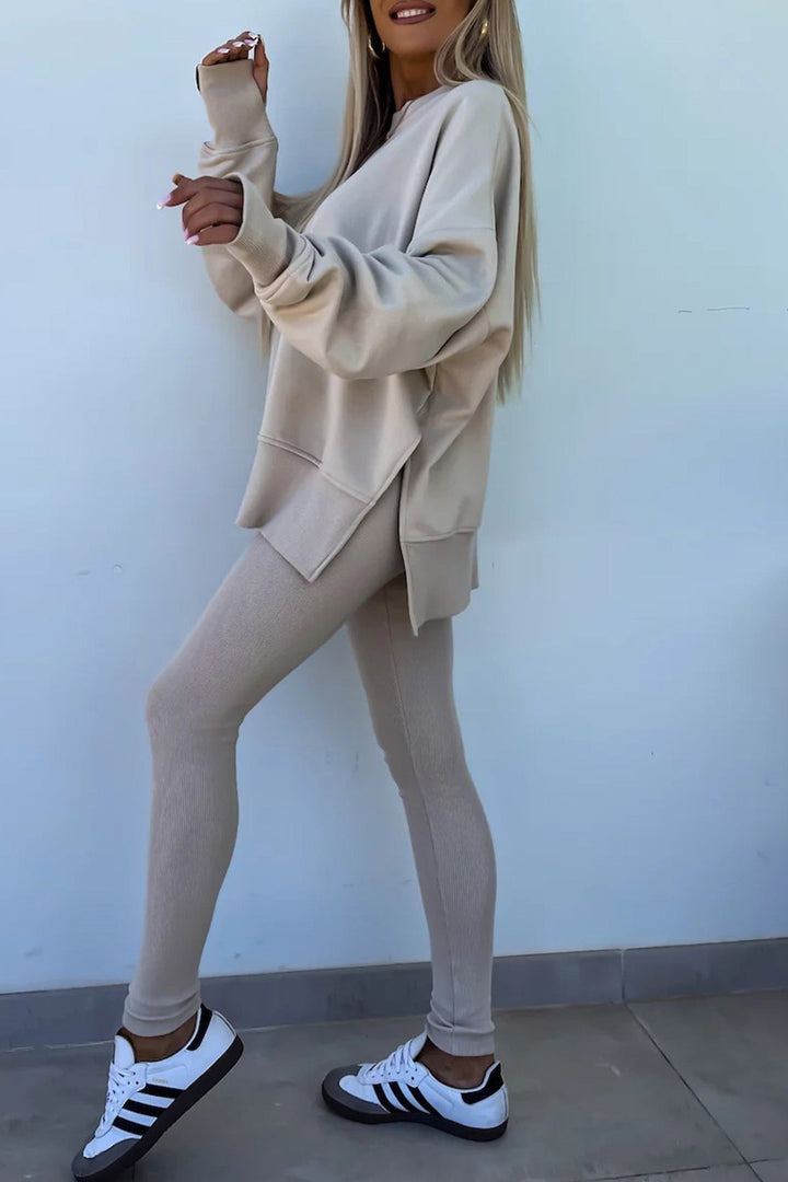 ALICE | CREW NECK SLIT SWEATSHIRT LEGGING SUITS