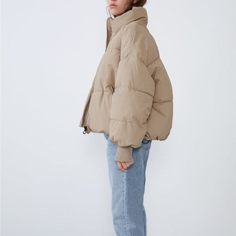 XANDRI - COLLARED PUFFER ZIPPER JACKET