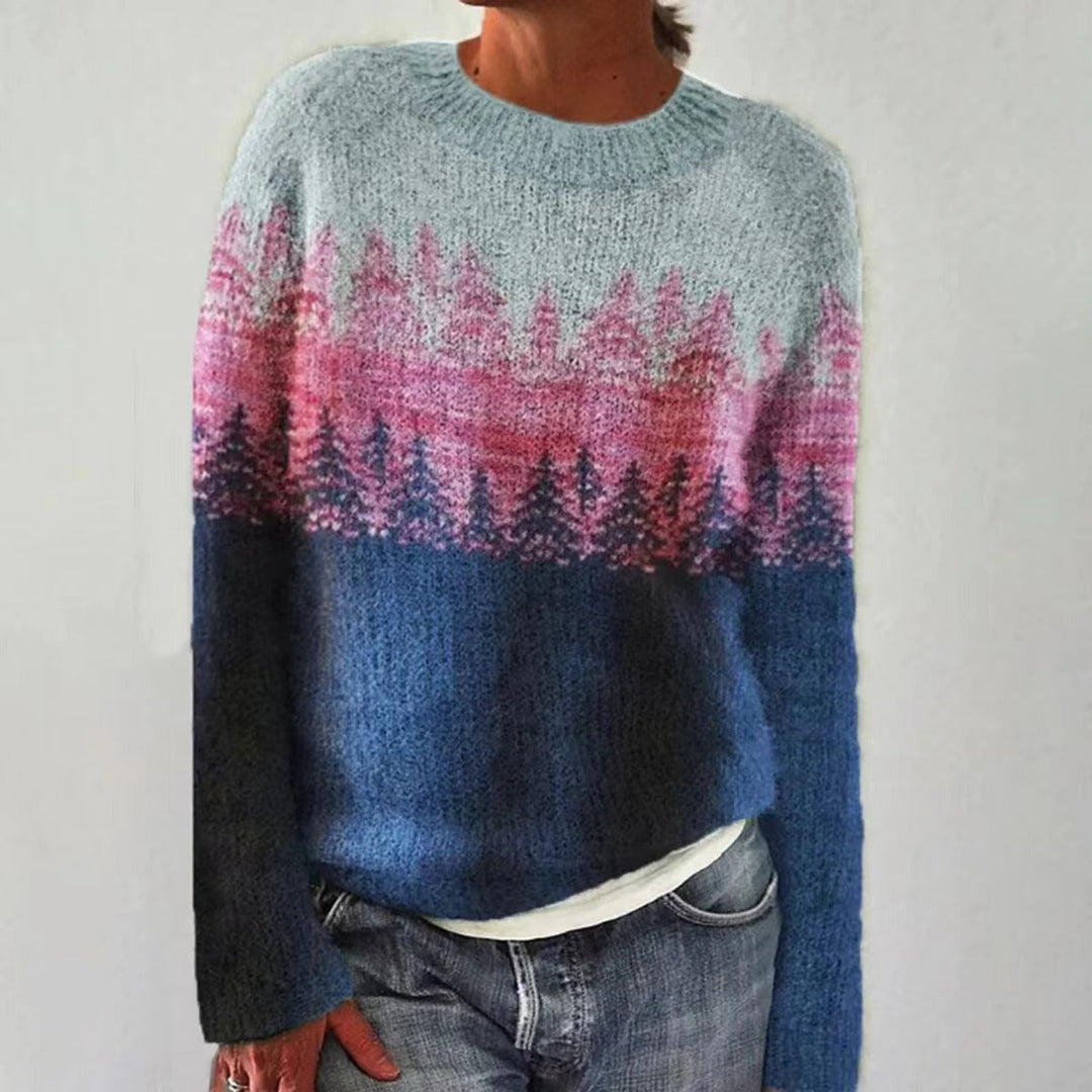 REGINA | RETRO WAVE PATTERN SWEATER