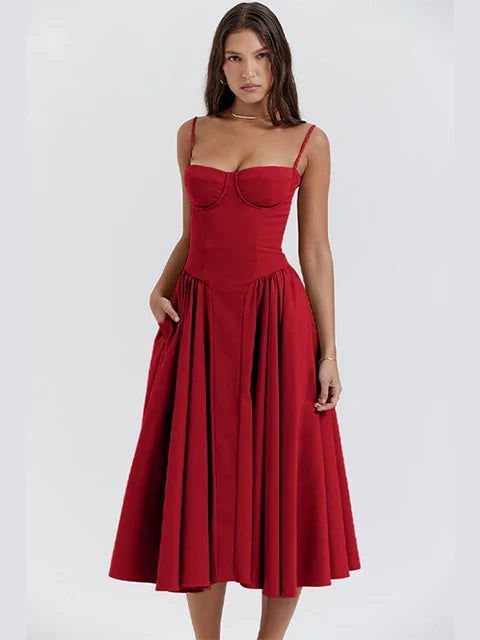 GINA DRESS- PLUM RED