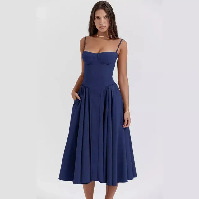 GINA DRESS -NAVY BLUE