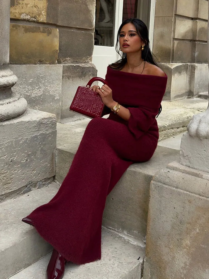 AMELIE | CLASSY BURGUNDY DRESS