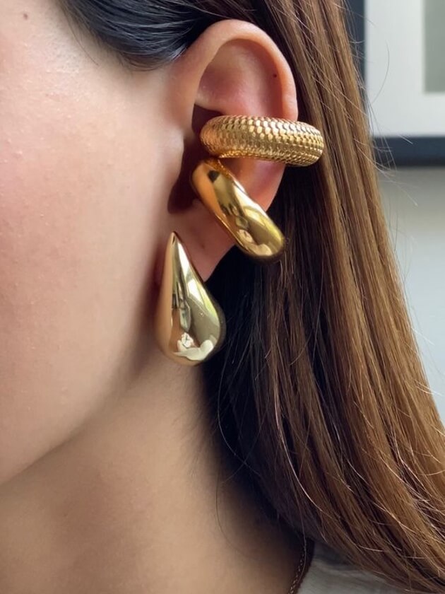 ELOWEN | 14K GOLD PLEATED EARRINGS