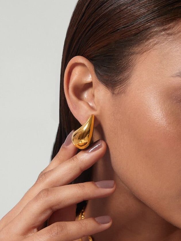 ELOWEN | 14K GOLD PLEATED EARRINGS