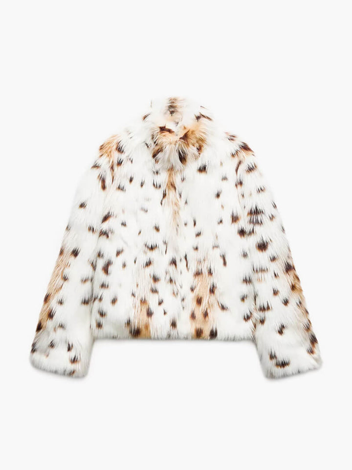 SERITH | LEOPARD PRINT FUR JACKET