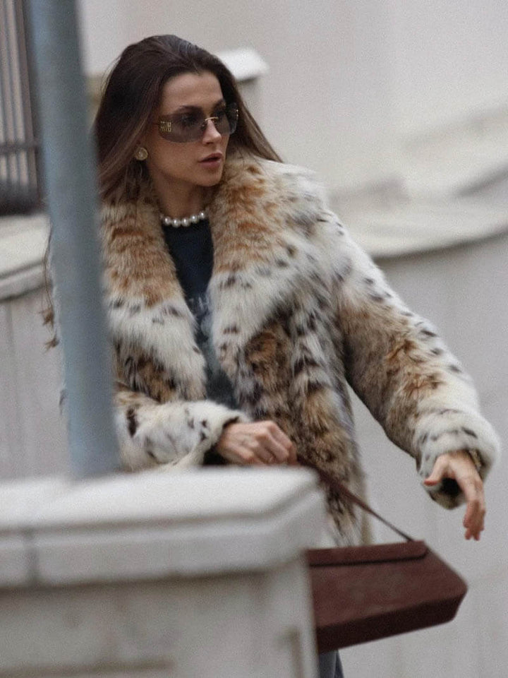 SERITH | LEOPARD PRINT FUR JACKET