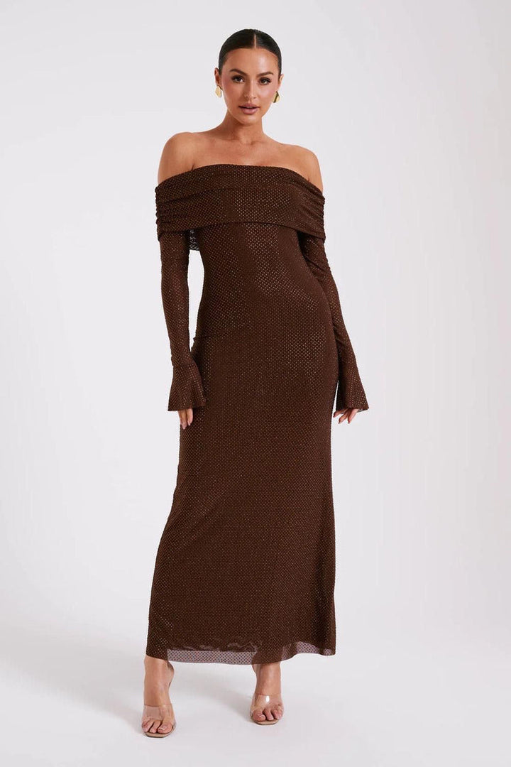 AURORA | OFF SHOULDER MAXI DRESS