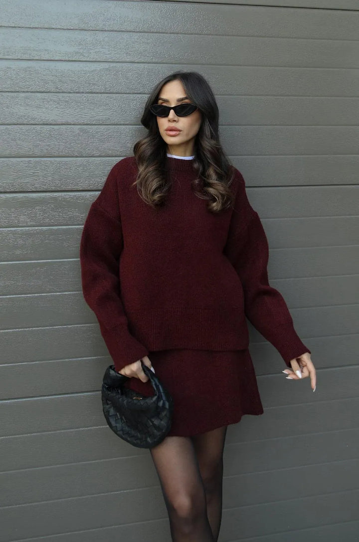 HELENA | KNIT SKIRT SUIT (TOP + SKIRT)