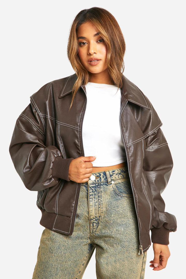 SIENNA | OVERSIZED LEATHER JACKET